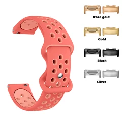 Breathable Quick - Dry Silicone Sport Wristband with Round Hole Strap Design - Black (Rose pink)