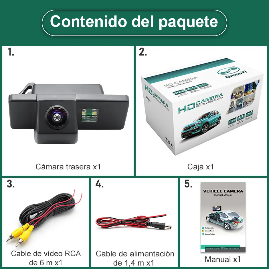 CAMARA TRASERA CON 11,5 METROS DE CABLE O INAHALAMBRICA