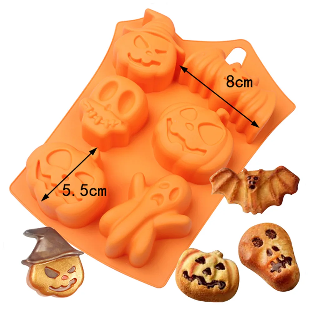 6-Cavity Halloween Silicone Molds (2 Pack) - Yummy Gummy Molds