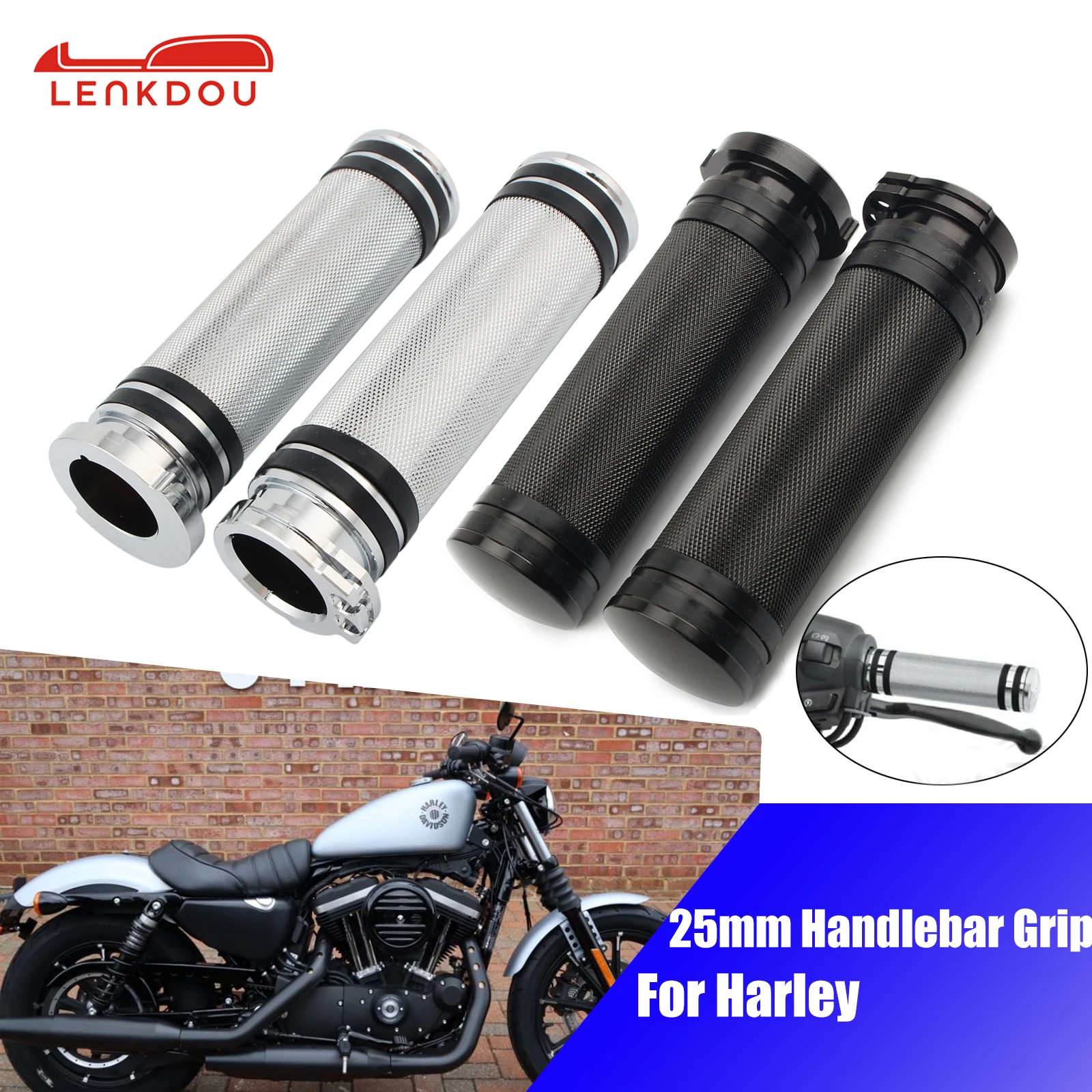 

Ручки универсальные для Harley Sportster XL 883 1200 XR Touring Dyna Fat Bob Softail 95-17, 1 дюйм, 25 мм