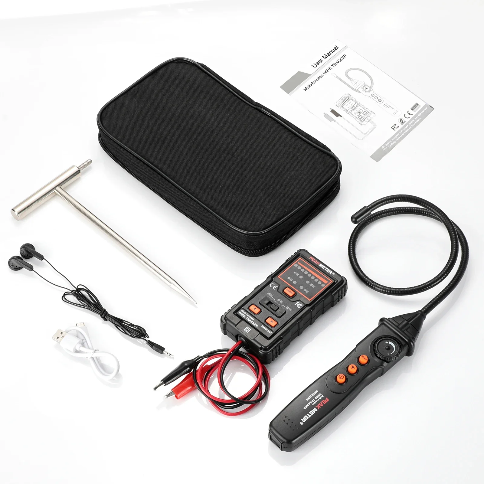Underground Cable Locator Wire Tracer Detector with Earphone Test for Network Cable Telephone Line 6