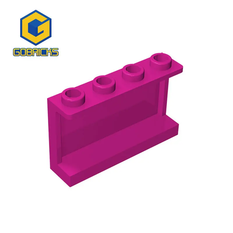 Gobricks 10PCS 벽돌 패널 1x4x2 측면 지지대 포함 - 중공 스터드 - 14718 어린이 장난감과 호환되는 1x4x2 벽 패널