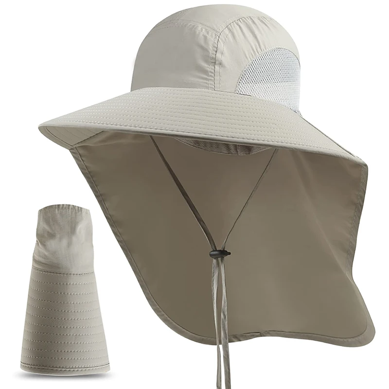 Sun Hat Widen Brim UPF40+ Fisherman Fishing Hat Sunshade Nylon Quick Dry Breathable Sun Shield Cycling Climbing Running Hats Soft Wear