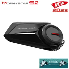 Mornystar-S2 헬멧 헤드셋 오토바이 인터콤 방수 블루투스 2023 DSP 소음 감소 2 라이더 통신 MP3 GPS, 5.1