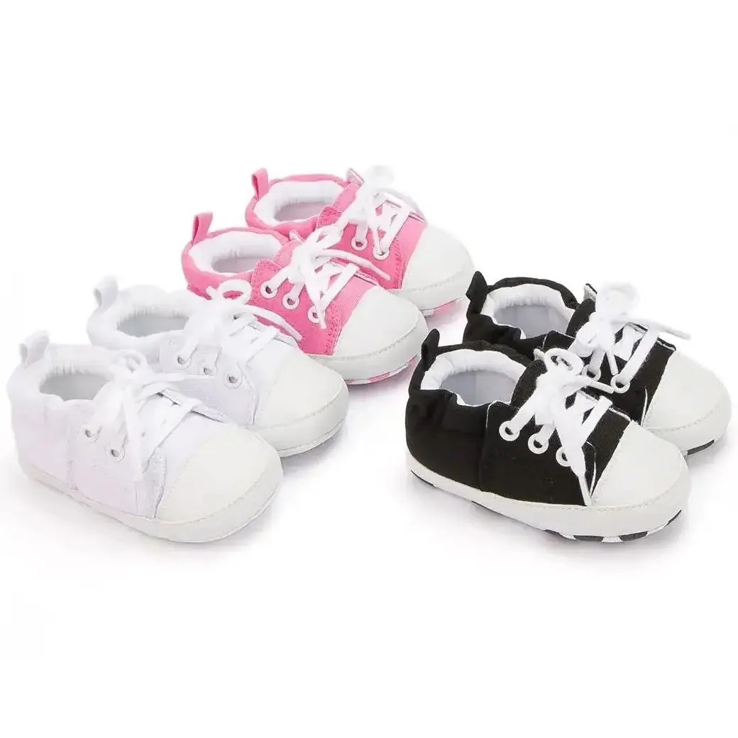 

KIDSUN Baby Shoes Boy Girl Canvas Casual Shoes Lace-up Cotton Soft Sole First Walker Toddler Moccasins Infant Newborn Crib Shoes