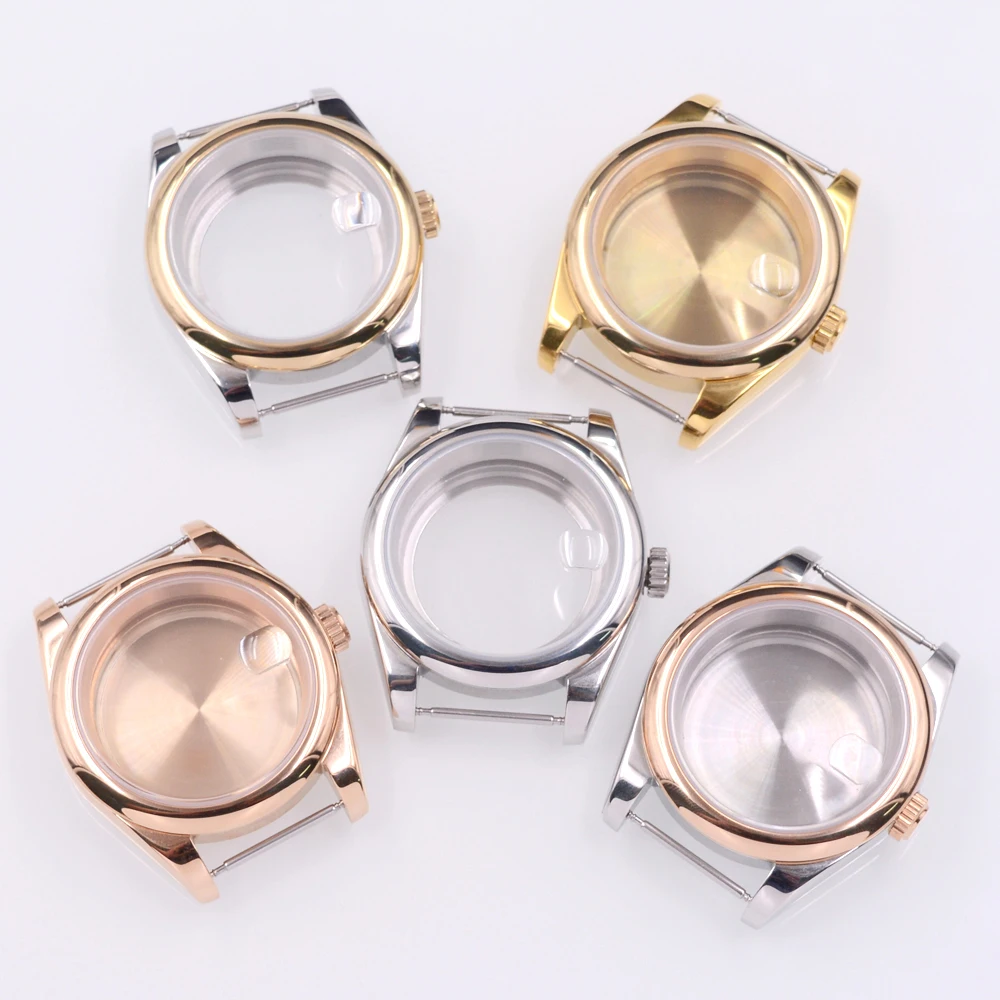 Sapphire Glass Watch Case - Silver/Rose Gold Finish