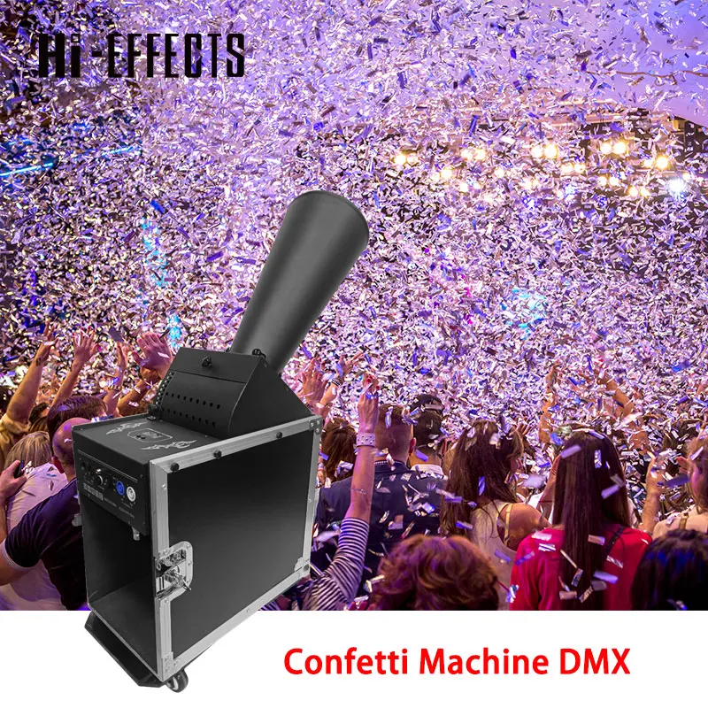 DMX 제어 Co2 제트 색종이 기계 무대 효과 레인보우 페이퍼 원격 색종이 블래스터, 웨딩 파티용 슈터 런처