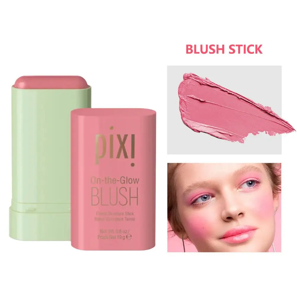 Pixi Blush Stick  3 In 1 Matte Pink Blusher Stick Cheek Eye Lip Tinted Waterproof  Face Contouring Shadow Blusher Korean Make Up 5