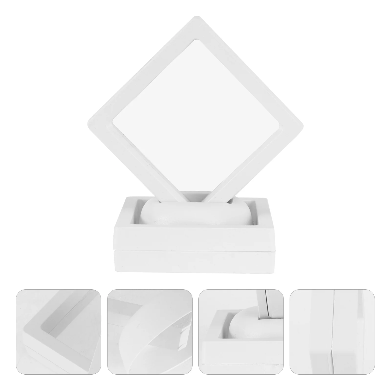

6 Pcs Display Case Show Rack PE Film Box Jewelry Packaging Gift Multi-purpose Suspension Packing White Plastic Ring Holder Miss