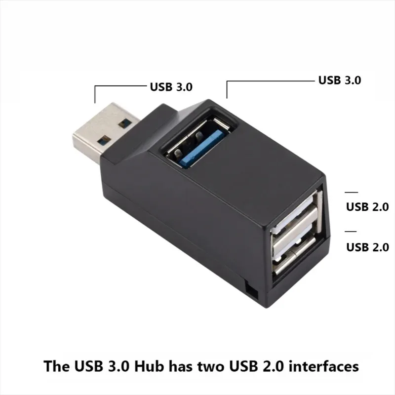 Compact Multi-Port USB 3.0 Hub and Charging Adapter
