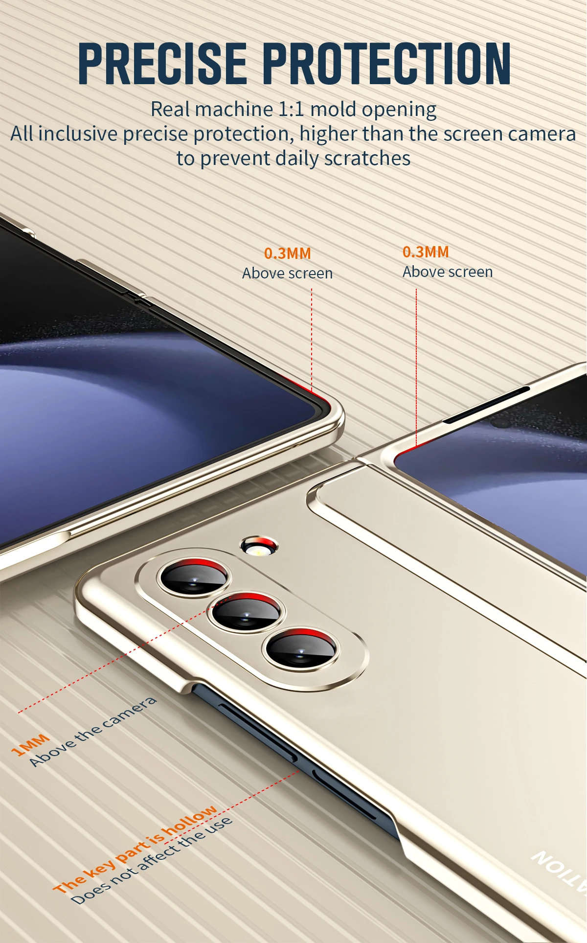 Case For Samsung Galaxy Z Fold 5 4 5G Detachable Pen Slot Holder Bracket Plating Plastic Cover With Front Screen_voghion.com