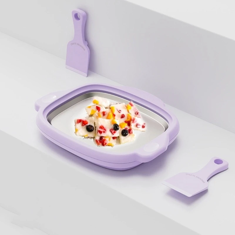 Ice Cream Roll Maker Rolled Ice Cream Machine Sweet Spots Instant Cold Plate for Making Rolled Soft Serve