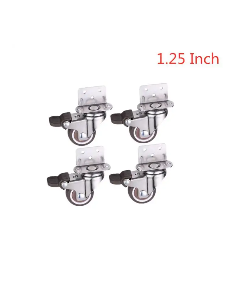 

4 Pcs/Lot 1.25 Inch Wheel L-Shaped 90 Degree Right Angle Flower Rack Self Quiet Furniture Caster Wheels Trolley Luggage Wheel