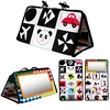 Foldable Crib Toy Activity Soft Book For Toddlers Tummy Time Baby Mirror Infant Toys First Gifts Visual Development Newborn Toys 6