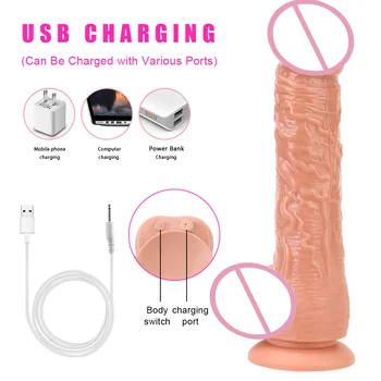 OLO Realistic Penis Vibrator Remote Control Heating Thrusting Dildo Silicone Big Dick Sex Toys for Women Lesbian 3