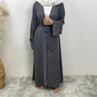 Diamonds Abayas for Women 2025 Muslim Dress Turkey Dubai Open Abaya Kimono Jalabiya Islamic Clothing Kebaya Robe Caftan Ramadan