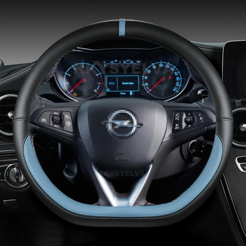 Luxurious D Shape Leather Steering Wheel Cover