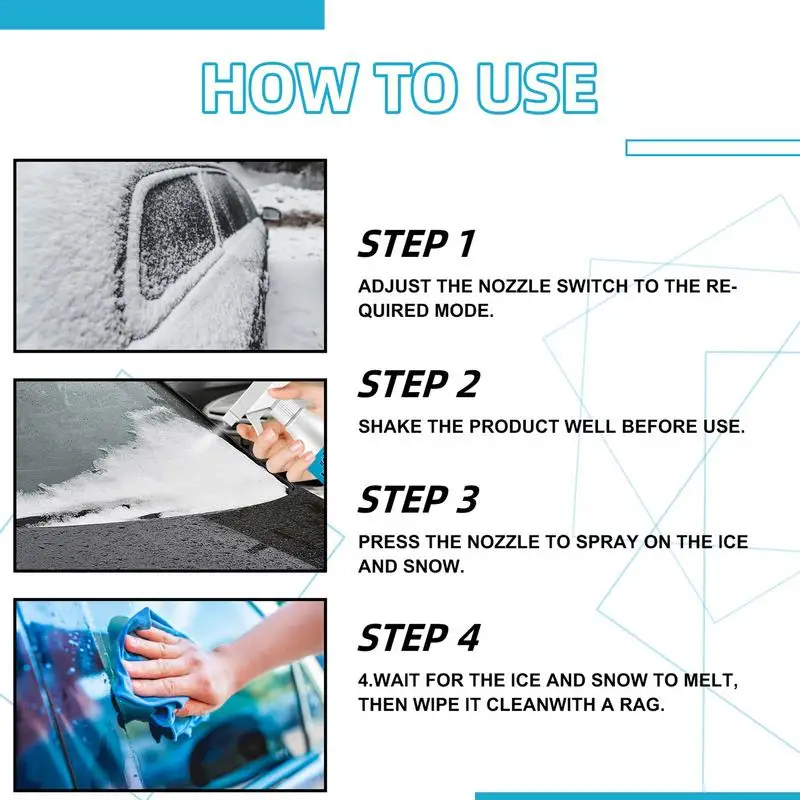 Snow Melting Spray De-Icer For Car Windshield 2 Oz Minimal Scraping Improve  Visibility Ice Remover Melting Spray For Removing - AliExpress