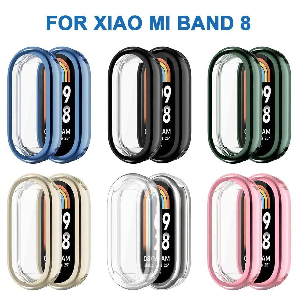 

Мягкий защитный чехол из ТПУ для смарт-часов Xiaomi Band 8, защитный чехол с полным покрытием экрана, чехлы-бамперы для Mi Band 8