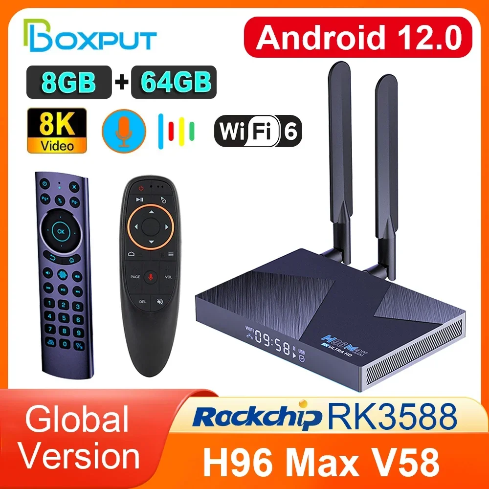 H96 Max V58 Android TV Box - RK3588K HDR WiFi 6 8GB 64GB 1000M LAN Android  12 TV Box Smart Set Top Box - Aliexpress