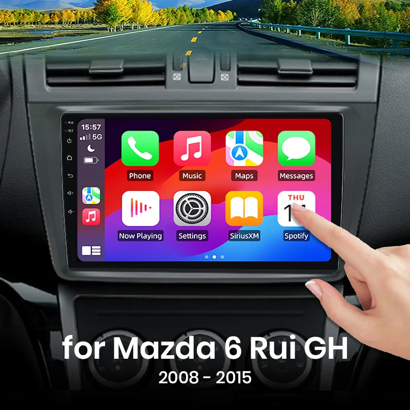Für Mazda 6 Rui GH 2008–2015 Drahtlose CarPlay für Apple Android Auto Auto Radio GPS IPS RDS WiFi BT 4G 8Core Multimedia Stereo