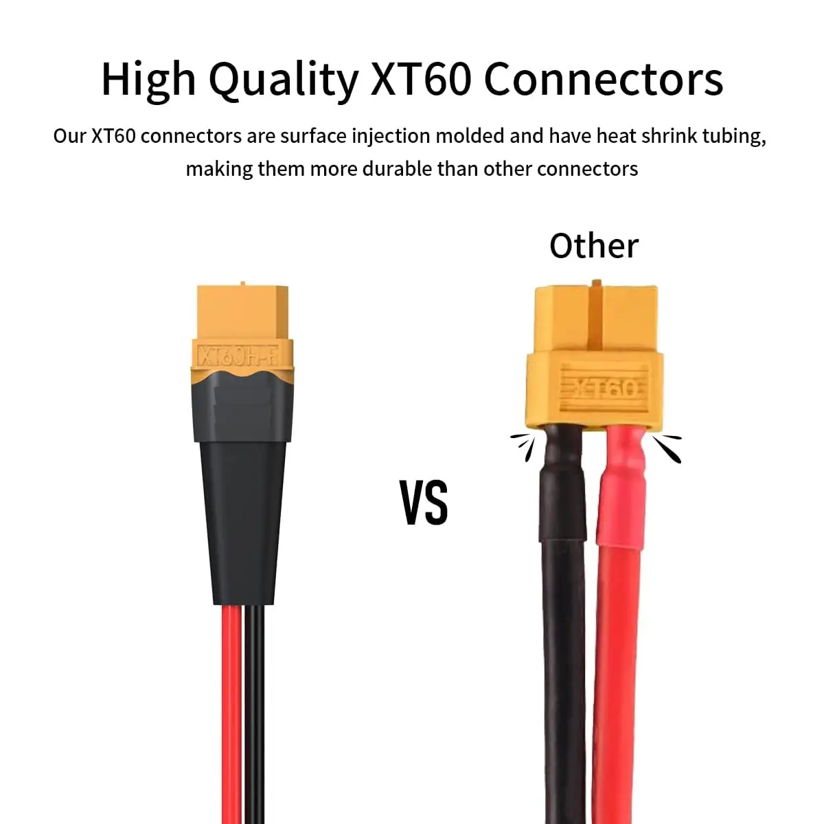 10AWG XT60-SAE 커넥터 연장 케이블(휴대용 발전소, 태양광 패널, 태양광 발전기용 SAE 극성 역전 어댑터 포함)