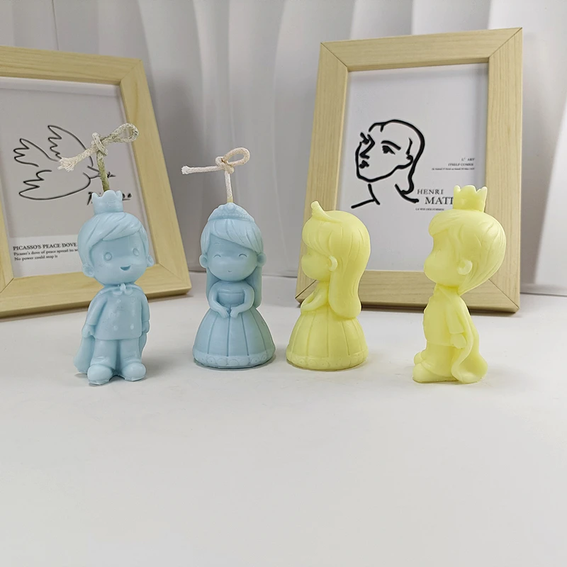 Carton Princess and Prince Candle Mold Abstract Cute Children Silicone Mould Christmas Gifts DIY Cake Decoration Baking Tools silicone mold cake mold silicone candle mold aromatherapy candle mold silicone candle molds candle mold beeswax mold