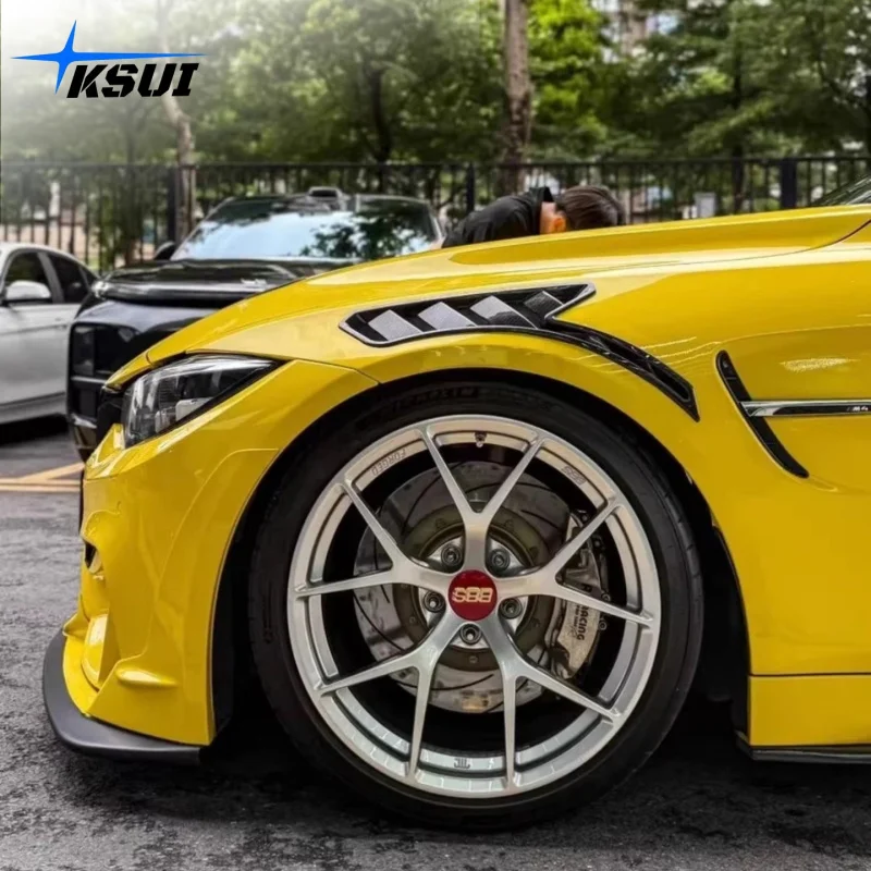 2014-2019 업그레이드된 피크트 피트먼트 M4 F82용 F80 M3 리얼 카본 파이버 프론트 펜더