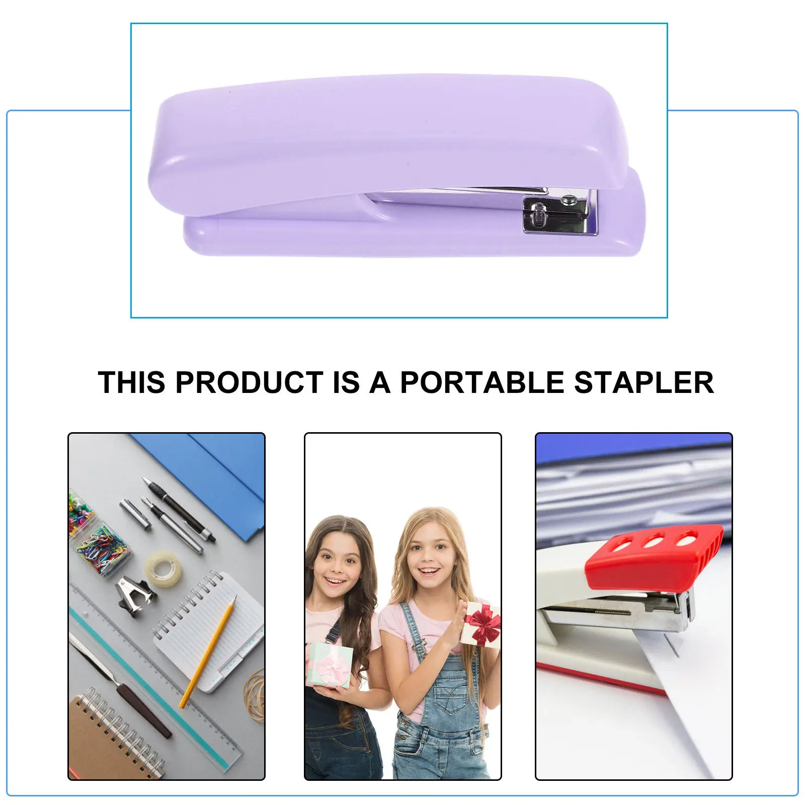 학생 사무실 다기능 스테이플러 녹색 데스크탑 플라스틱 수동 책상 스테이플링 도구 (학교 사무용품)