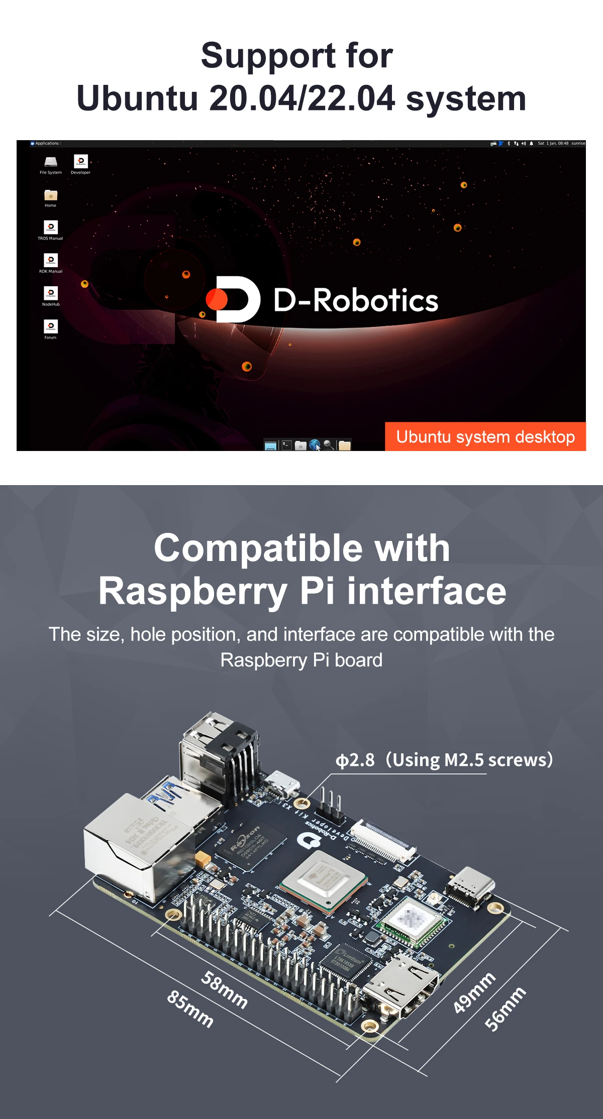 RDK X3 Entwicklungsboard AI-Modul-Kit 5TOPS High Computing Power ROS Robot Education Programmierung Kompatibel mit Raspberry Pi – Detail 19