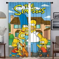 Anti-mosquito Curtains for Camera The S-Simpsons Halloween Decoration Living Room Curtain Home Interior Curtains 2 Pieces Shades 1