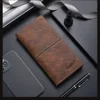 Pu Leather Long Thin Slim Wallet Vintage Male Credit Card Holder Brown Money Purses Solid Simplicity Business Wallet for Man 3