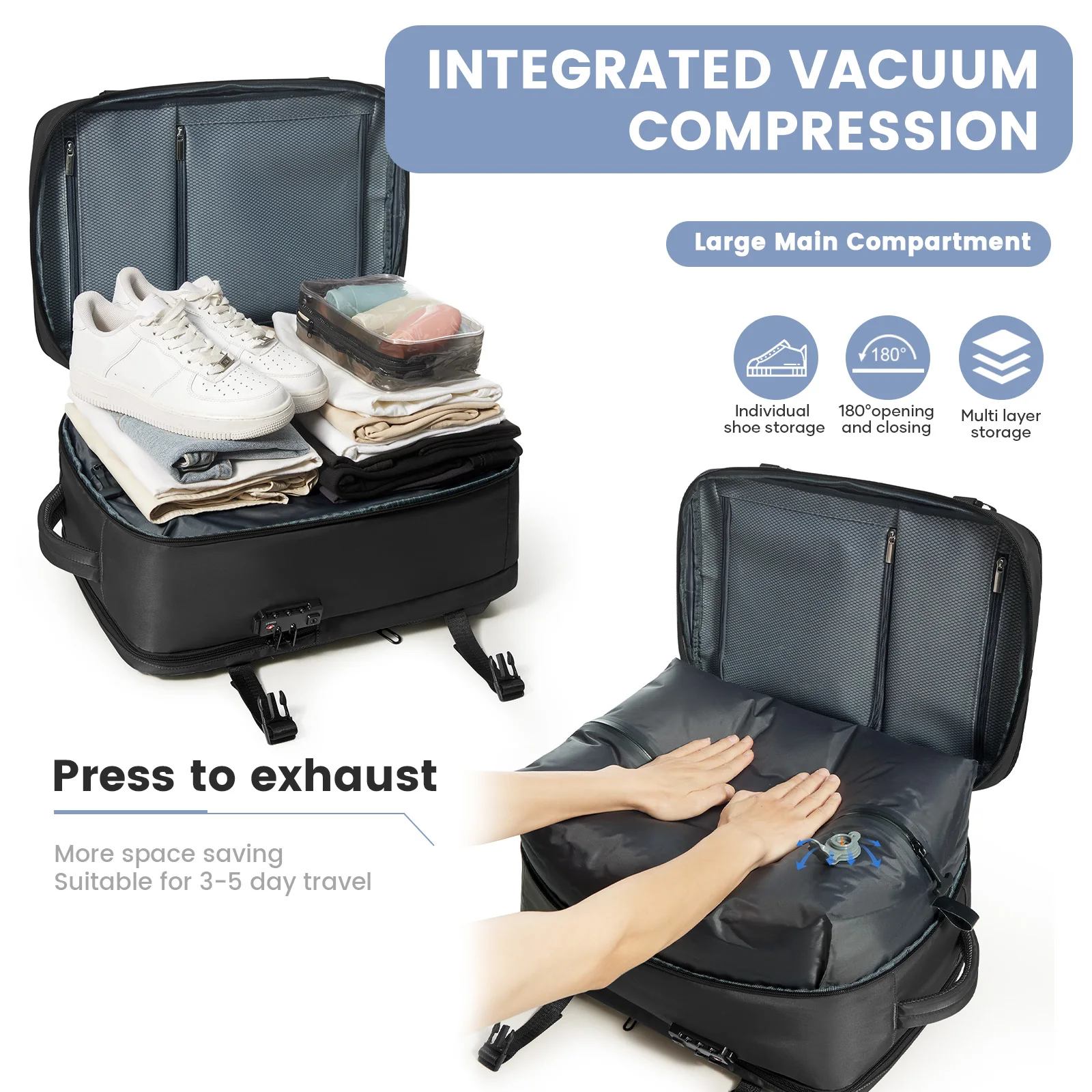 OMID HOME - 4XVacuümzakken voor kleding - Vacuum Opbergzakken - Bagage
