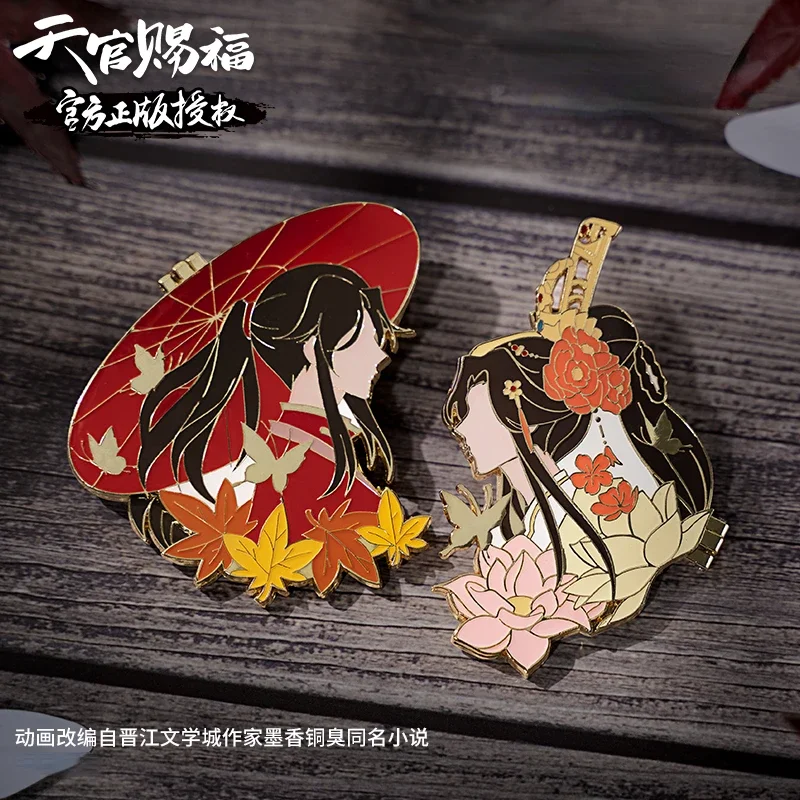 

Classic Anime Tian Guan Ci Fu Hua Cheng Xie Lian Fashion Cosplay Flip Cover Metal Badge Brooch Pin Cartoon Collection Fans Gifts
