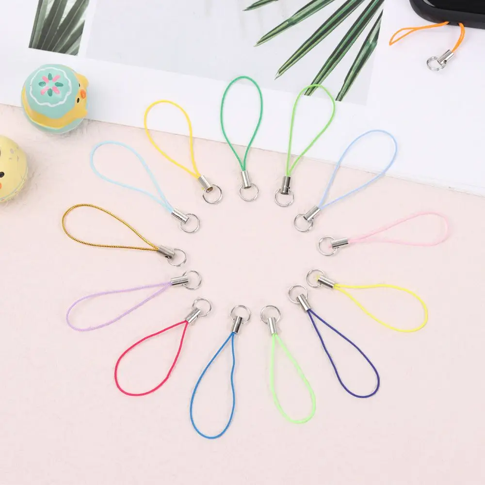 100Pcs Wire Cord Key Ring DIY Toys Pendant Clips Jewelry Lanyard Mobile Phone With Craft Pendant DIY Handmade Materials