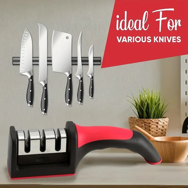 Description Picture 2 of item1pc Multifunctional Knife Sharpener Kit Kitchen Knife Accessories To Repair, Grind, Polish Blade, Professional Knife Sharpening