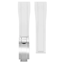 Fascia per orologio in TPU gomma impermeabile di lusso con fibbia pieghevole in acciaio inossidabile