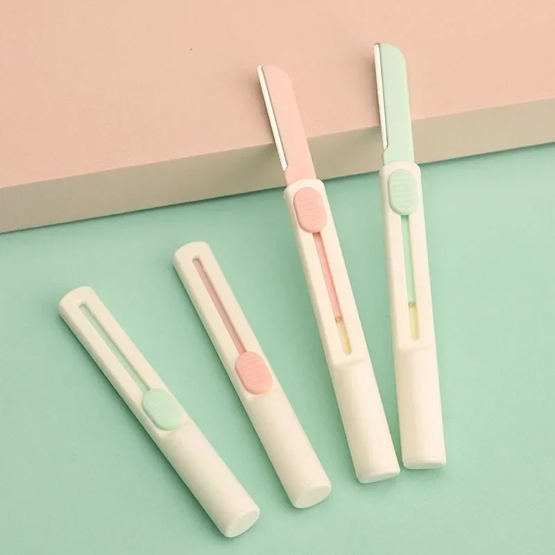 1 cylindrical telescopic eyebrow trimmer stainless steel macro eyebrow shave shaving beauty tool