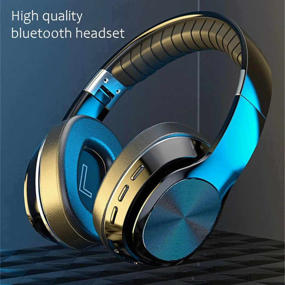 Wireless Headphone, Bluetooth Earphones, Wireless Earphone Wireless Headphones Bluetooth 5.0 Adaptor for TV Foldable Headsets Helmet TF-card Stereo with Mic Apply TVs PC Cell Phone Tablet