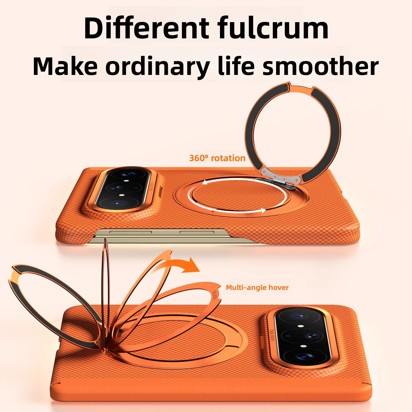 Magnetic 360° Rotating Stand Texture Skin Feel Shockproof Case with Dual Axis Protection