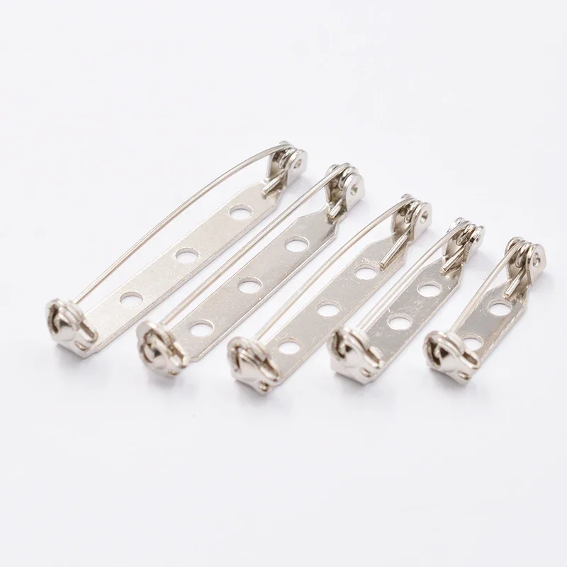 20pcs/lot 20 25 32 38mm Safe Lock Brooch Pins Base Back Bar Badge Holder for Jewelry Makings Findings Accessories Diy
