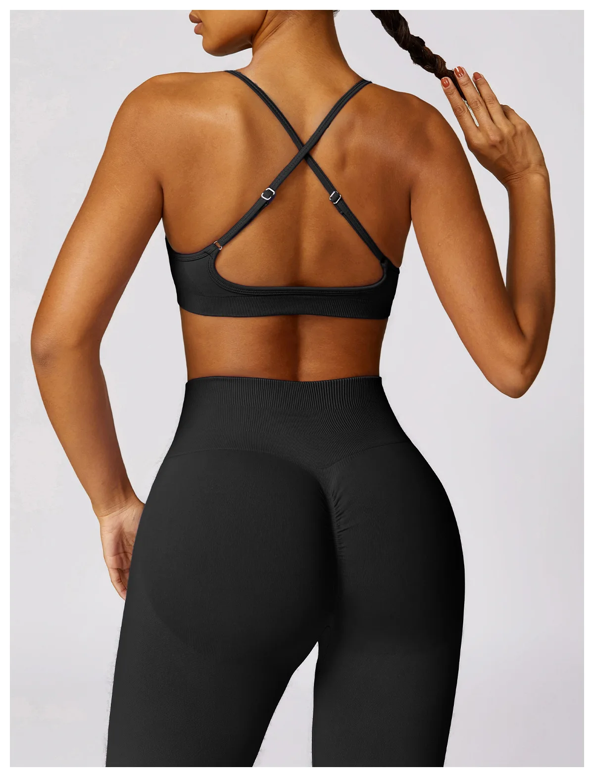 Women Cross Strap Sports Bra Top Women Push Up Seamless Sport Bra Yoga Gym Crop Top Brassiere Fitness Sport Bra Breathable Bras