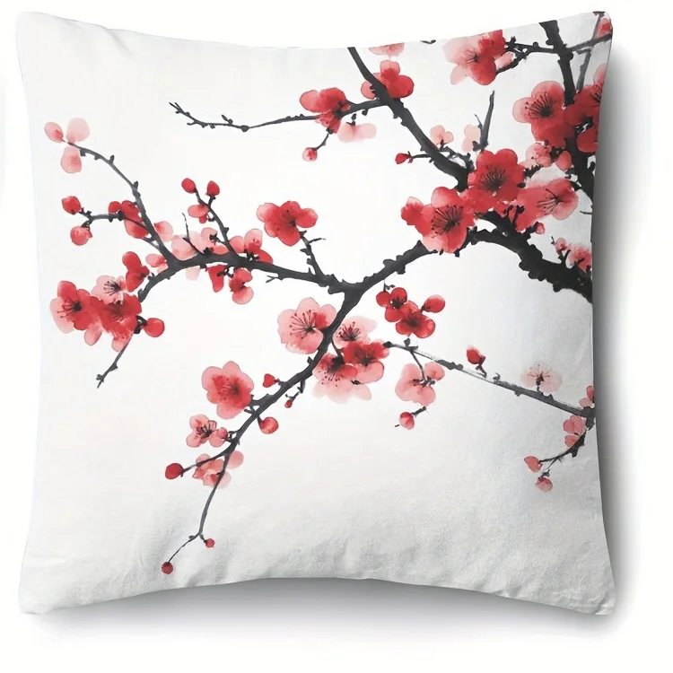 Alternative red plum-blossom branch arrangement, design 4