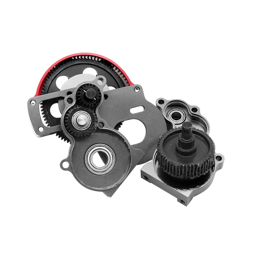 Metal Full Set Complete Gearbox Gears Transmission Gear For 1/10 RC Crawler Axial SCX10 OP 87T Spur Gear 20T Pinion Upgrade Part images - 6