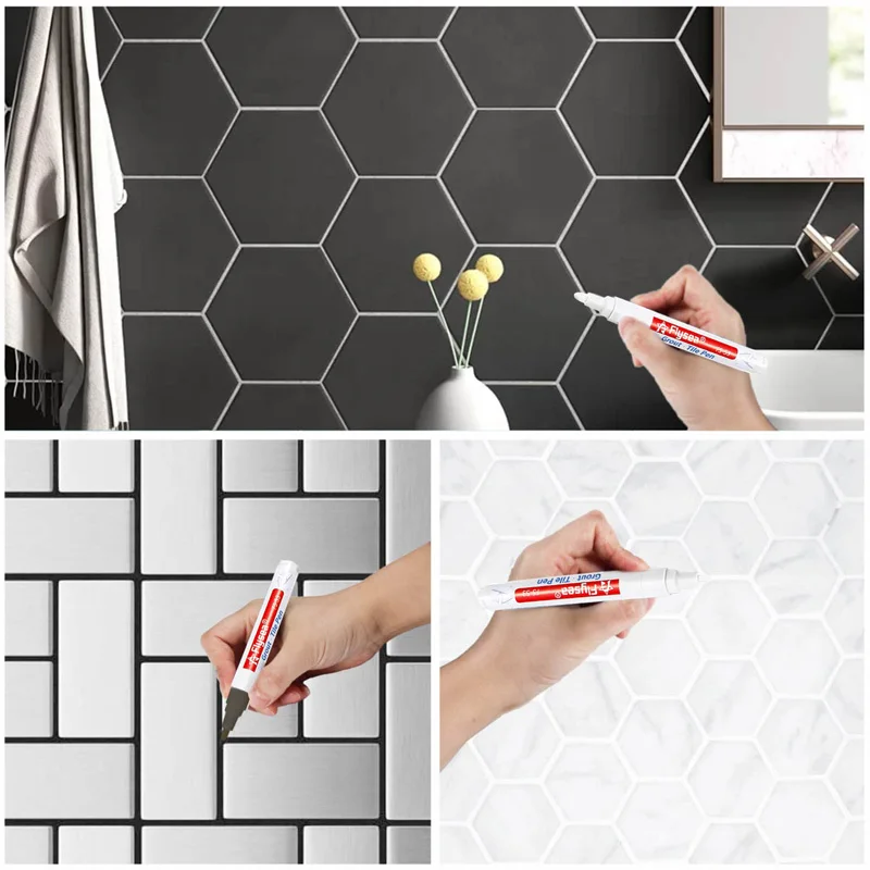 Haile 12Color Waterproof White Grout Tile Lines Marker Pens Gaps Repair Bathroom Porcelain Filling Grout Paint and Sealer Pen white marker pens,color marker pens,pen marker,marker pens