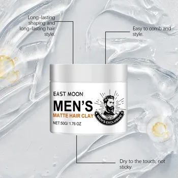 Cera per acconciature opaca Stampaggio con finitura non grassa Migliora i ricci Riduce la secchezza dei bordi Controllo Crema modellante per capelli da uomo 50 g 1