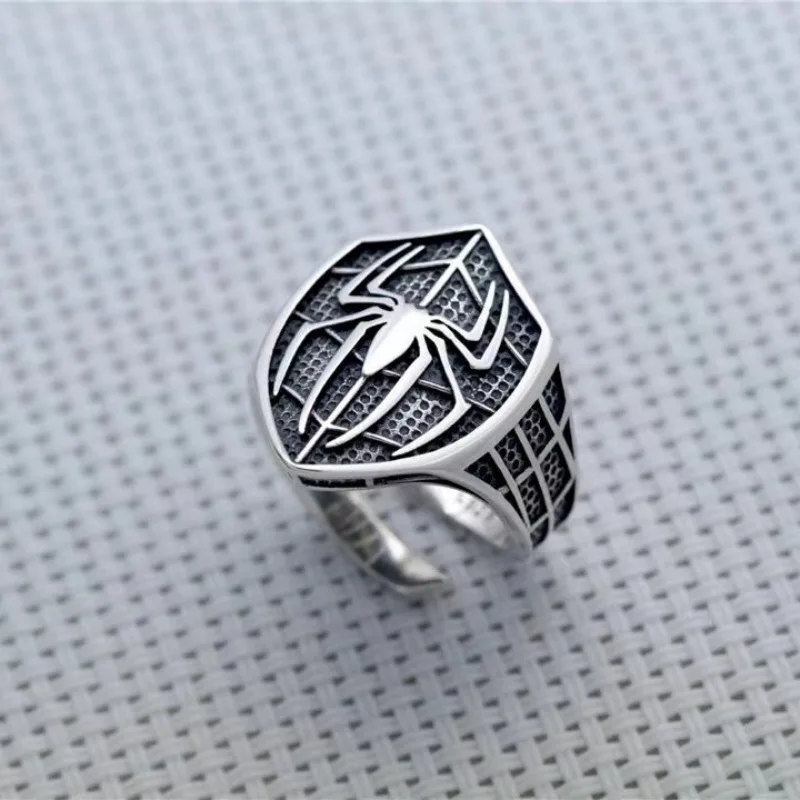 Silver Ring Personality Spider Design Vintage 925 Sterling Silver Man Party Ring Jewelry Birthday Gifts Never Fade