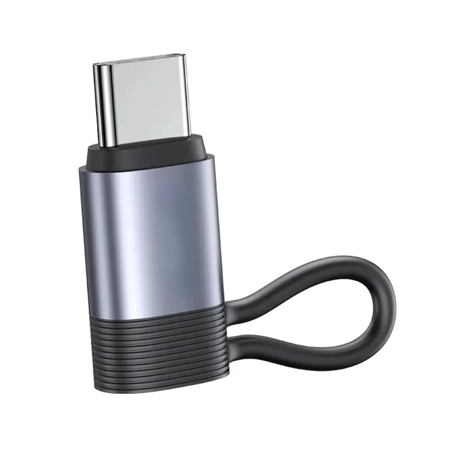SJ677 Lightning To Type-C PD Aluminum Alloy Adapter IPhone15 Series Fast Charging Anti-loss Lanyard