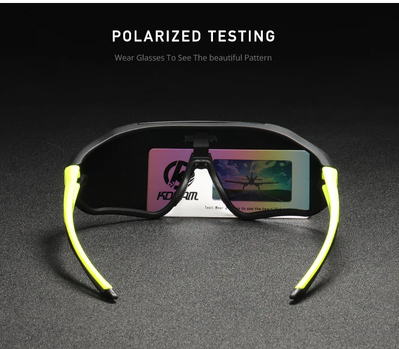 Kdeam neue bunte polarisierte Sonnenbrille Outdoor Radfahren Reit brille tr90 integrierte wind dichte Sport Unisex Sonnenbrille kd0801 – Detail 2