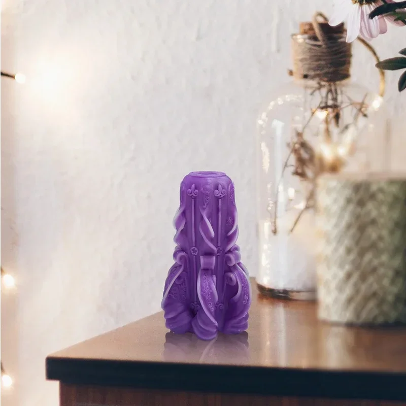 New Creative Carved Silicone Candle Mold For DIY Aromatherapy Candle Plaster Ornaments Soap Epoxy Resin Mould Handicrafts Making